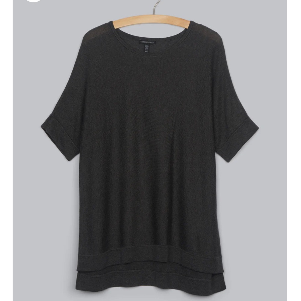 Eileen Fisher Charcoal Short Sleeve Tee